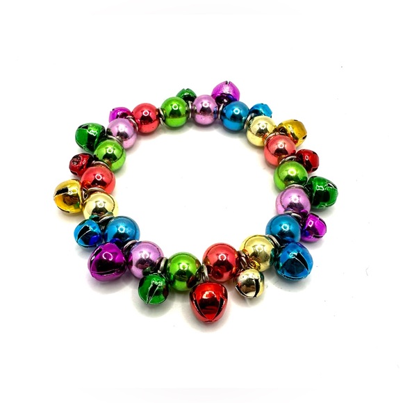 Festive Jingle Bell Elastic Stretch Bracelet Christmas Jewelry - Picture 5 of 9